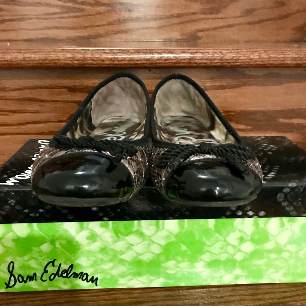 SAM EDELMAN Calypso Boa Ballet Flats Pewter 8.5 - Picture 3 of 6